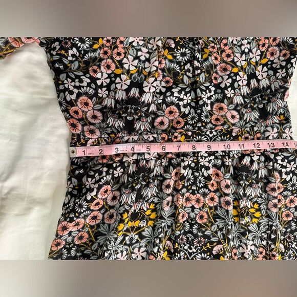 JULIA JORDAN Ruffle Mock Neck Floral Midi Dress, Short Flutter Sleeve, Size 6 - Picture 12 of 16